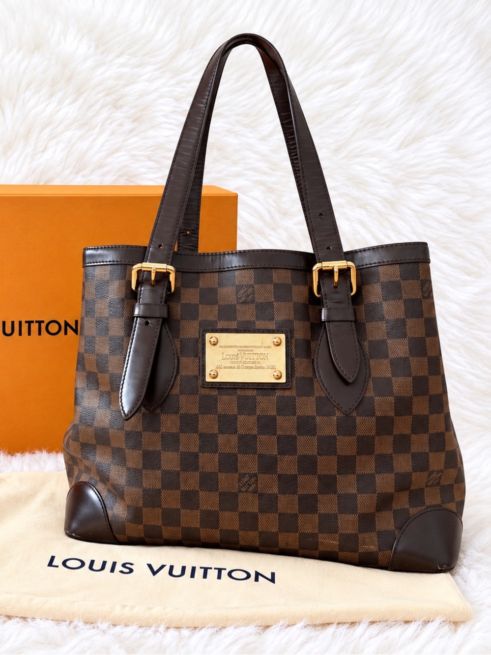 Louis Vuitton Damier Ebene Hampstead MM Handbag – Full Set